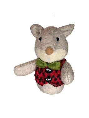 Christmas Ornament Mouse Plush Stuffed Animal Bowtie Mole Holiday Tree Wreath De